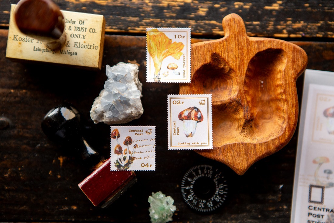 野菇餐桌 2入郵票貼紙｜OURS 森林好朋友