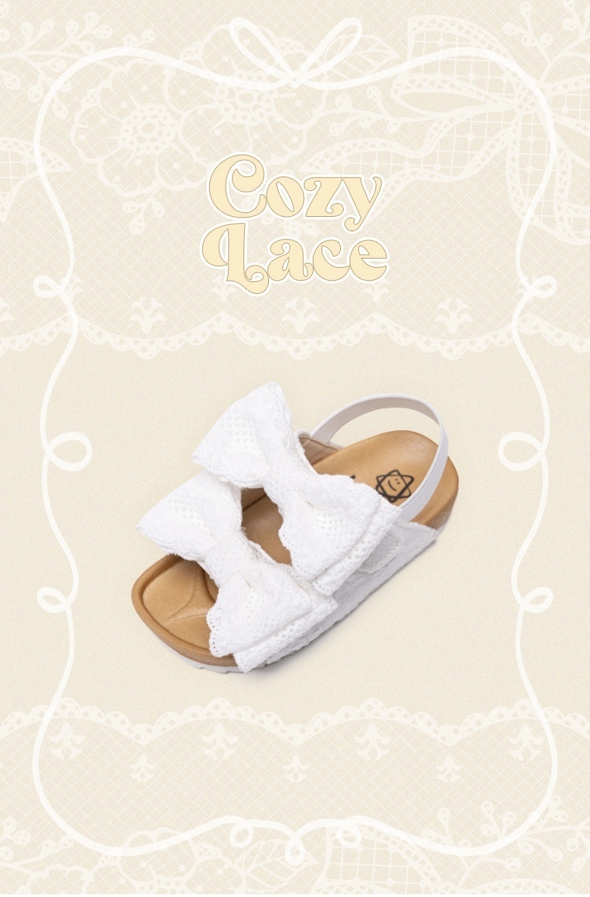 La Stella Cozy Lace Soft Cushion Ribbon Summer Sandals