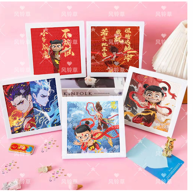 哪吒砖石贴画 款式随机