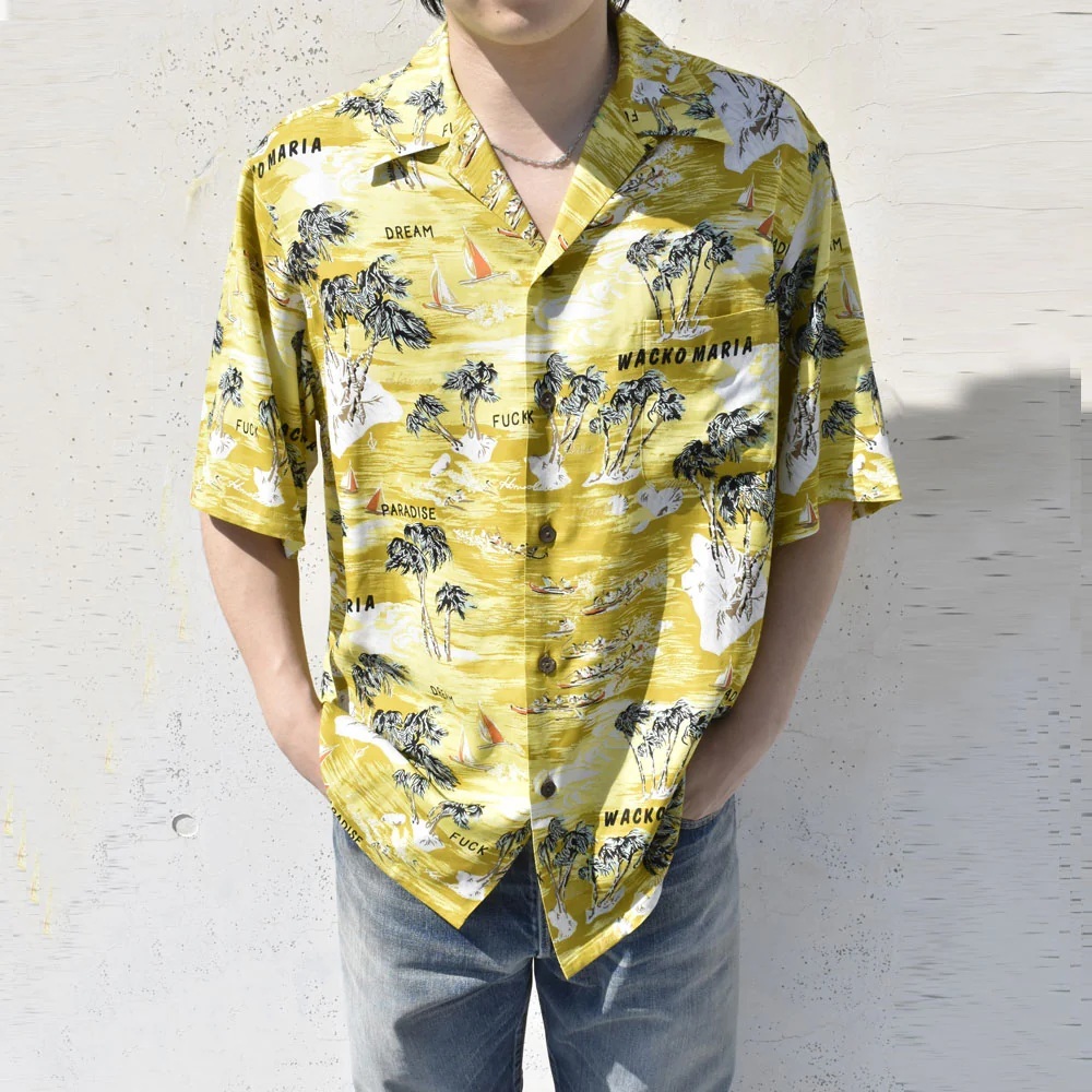 MINEDENIM x WACKO MARIA HAWAIIAN SHIRT S/S - YELLOW PRE ORDER ITEM (預訂中)