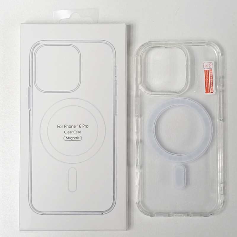 TSK JAPAN - MagSafe magnetic transparent TPU soft shell iphone16 PRo anti-fall mobile phone protective case P3976