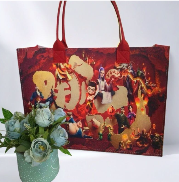 清货 大容量毛毡单肩包 补习包 40x30cm