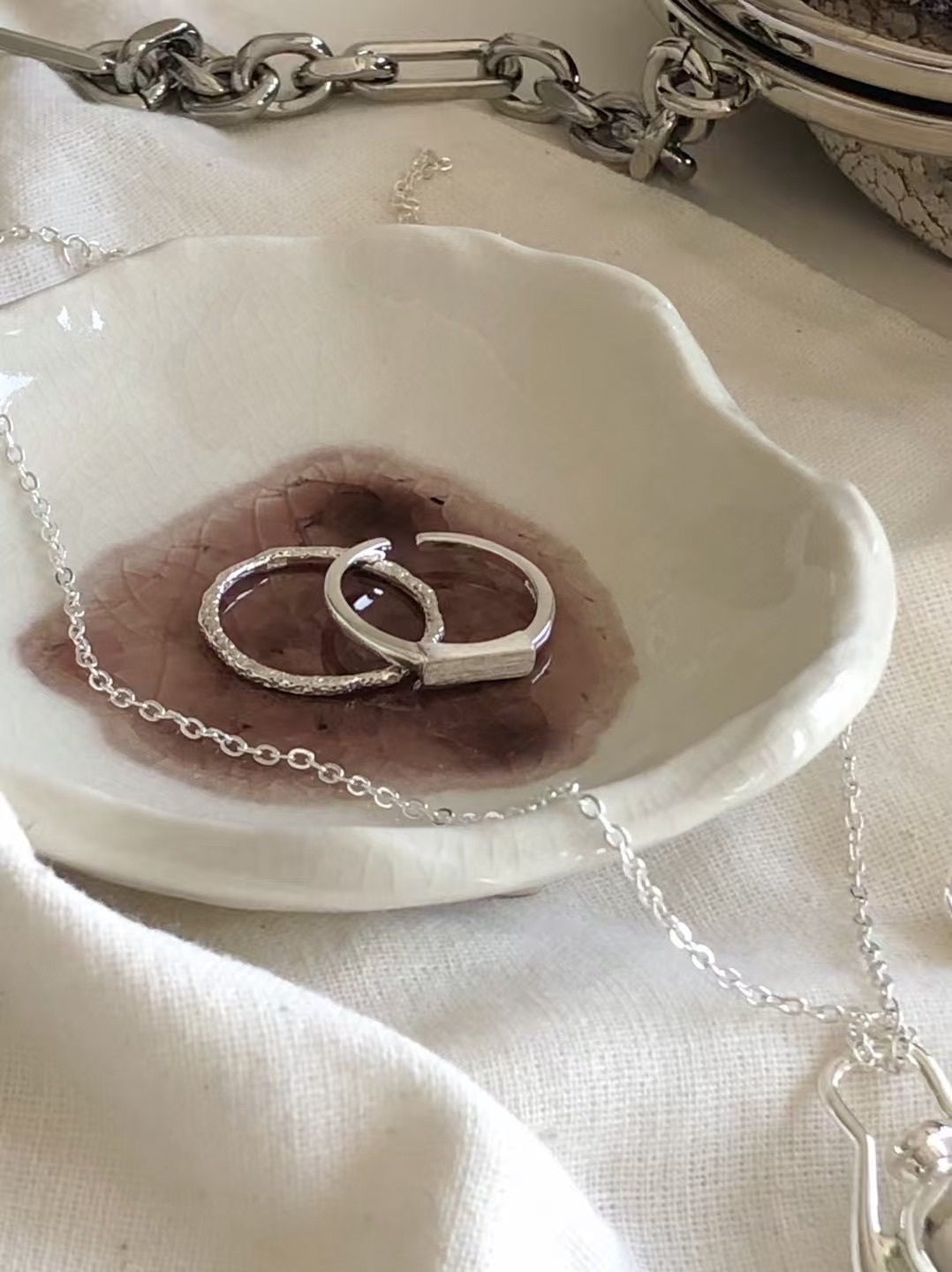 S925 silver square point ring