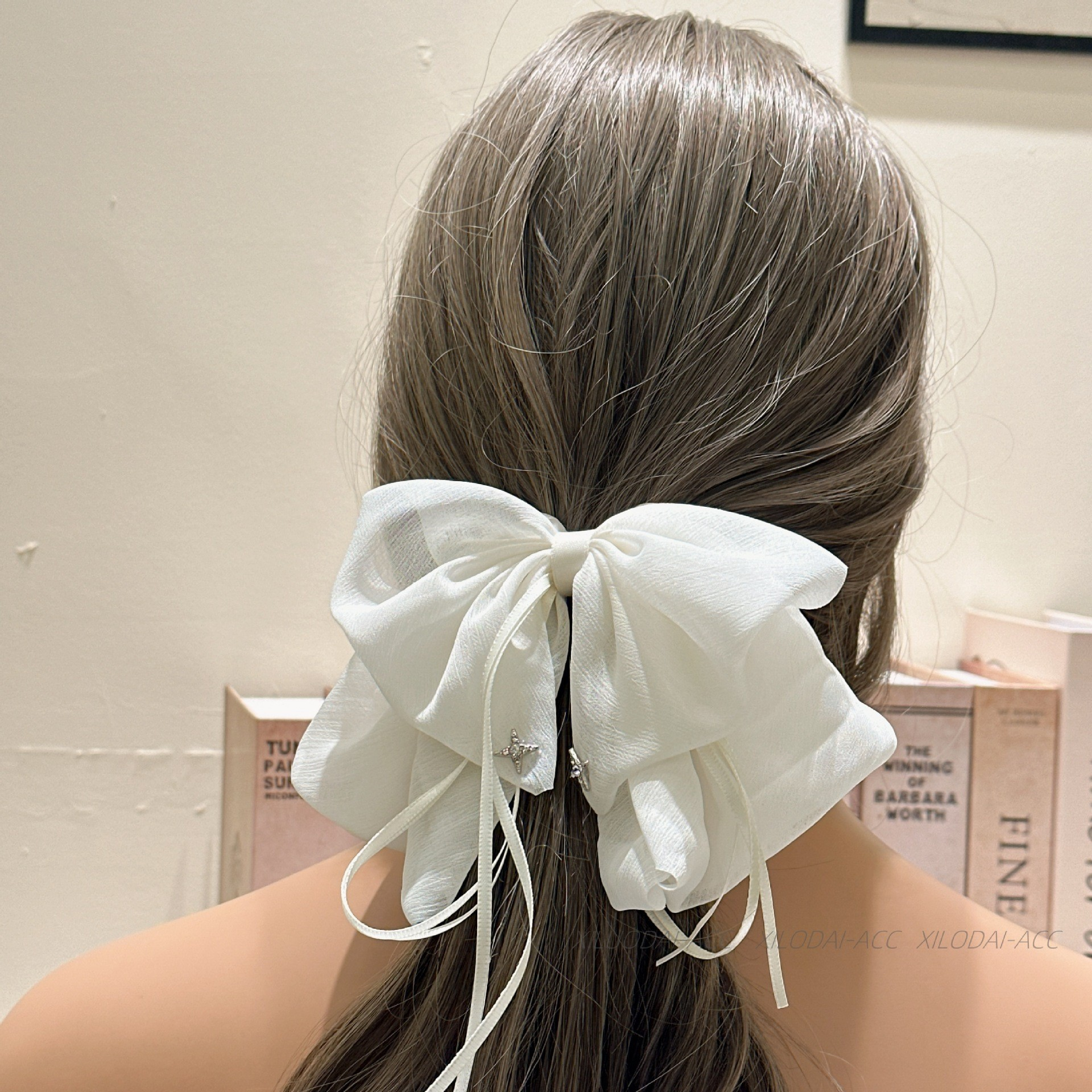 Vintage Bow Tulle Ponytail Claw Clip