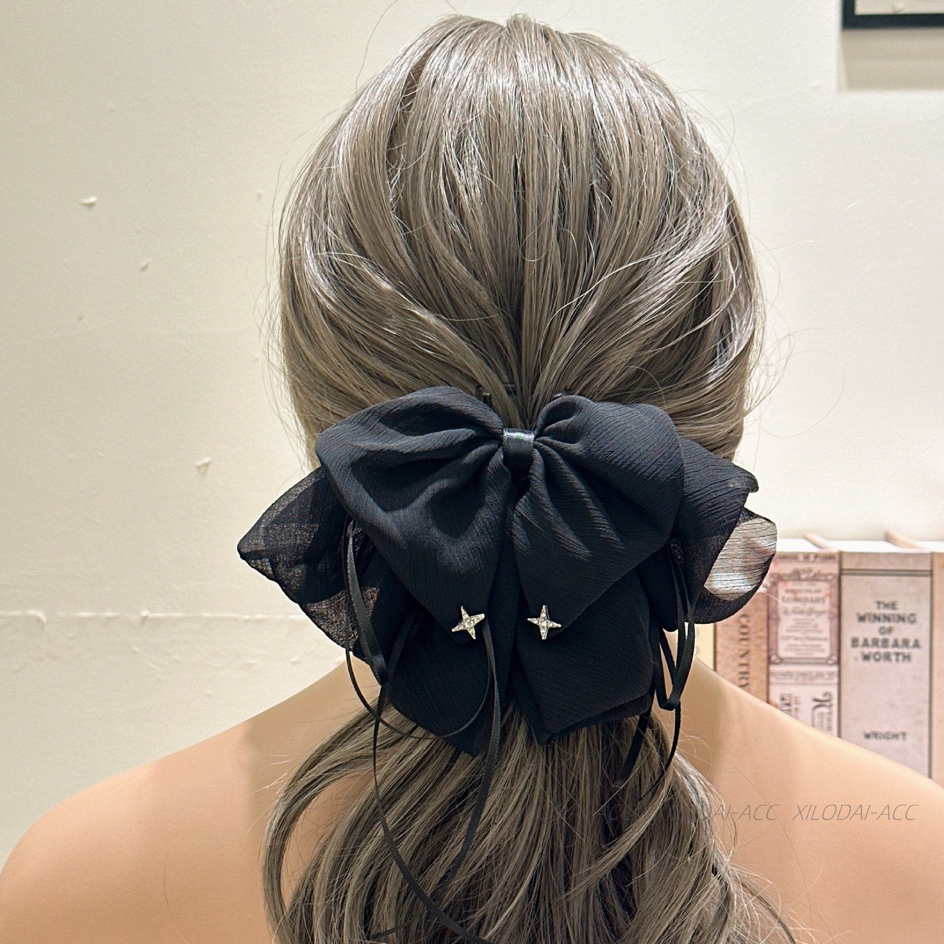 Vintage Bow Tulle Ponytail Claw Clip