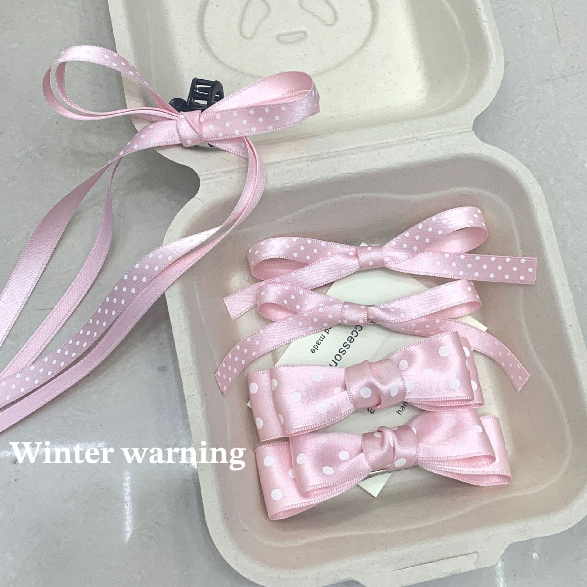 [4 FOR RM10] Sweet Polka Dot Bow Hair Clip