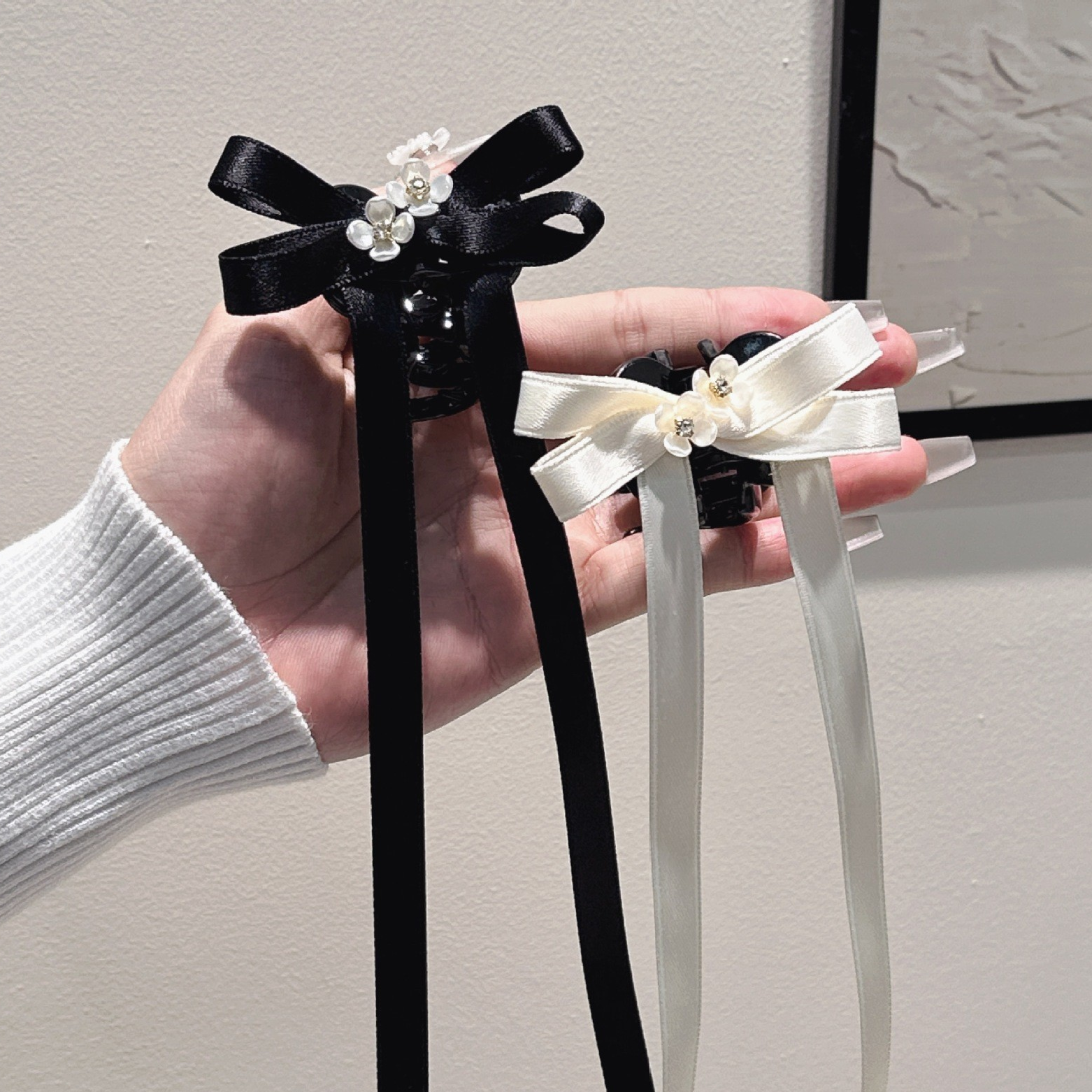 [3 FOR RM10] Dainty Floral Ribbon Bow Mini Claw Clip