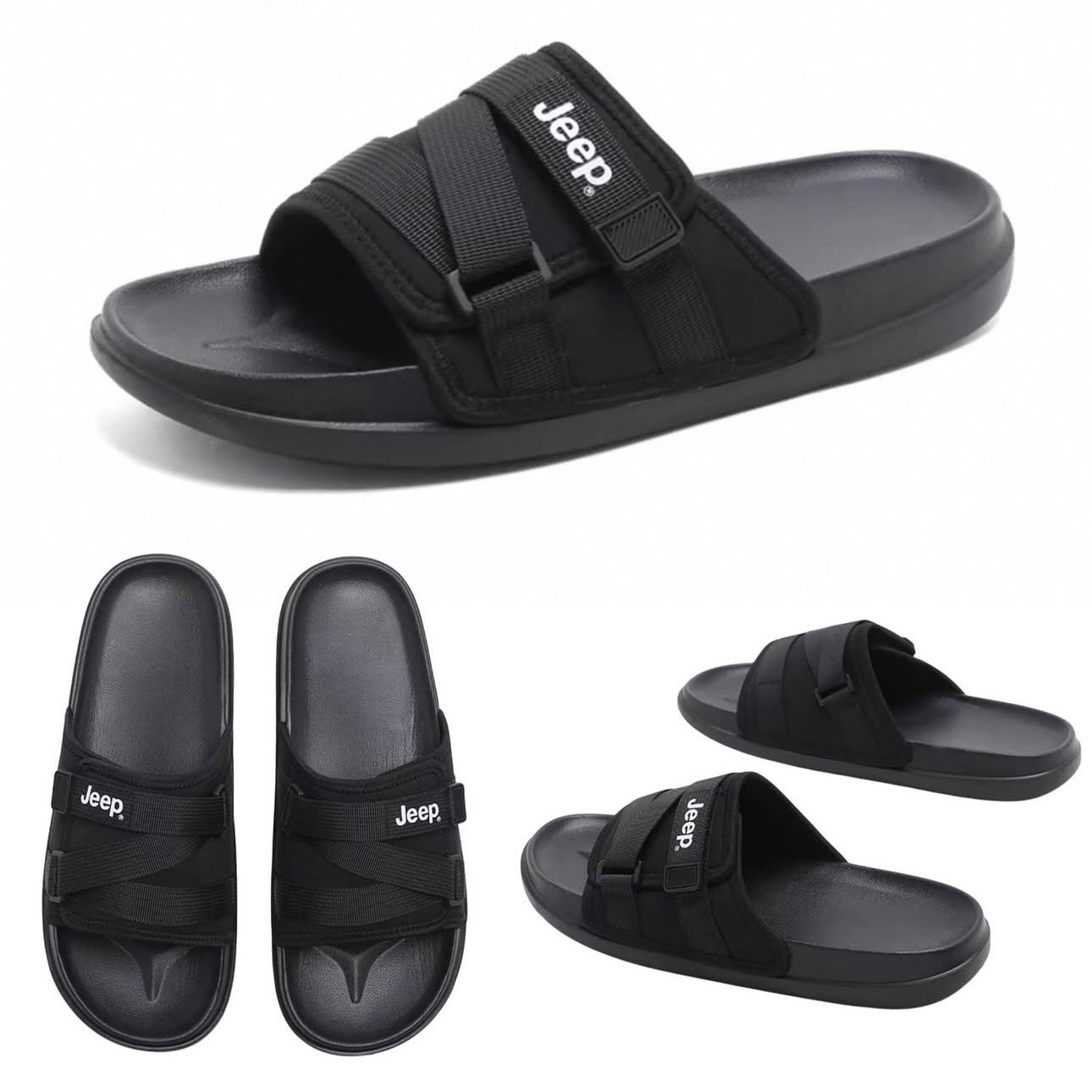 美國 JEEP 舒適百搭 防滑一字拖鞋