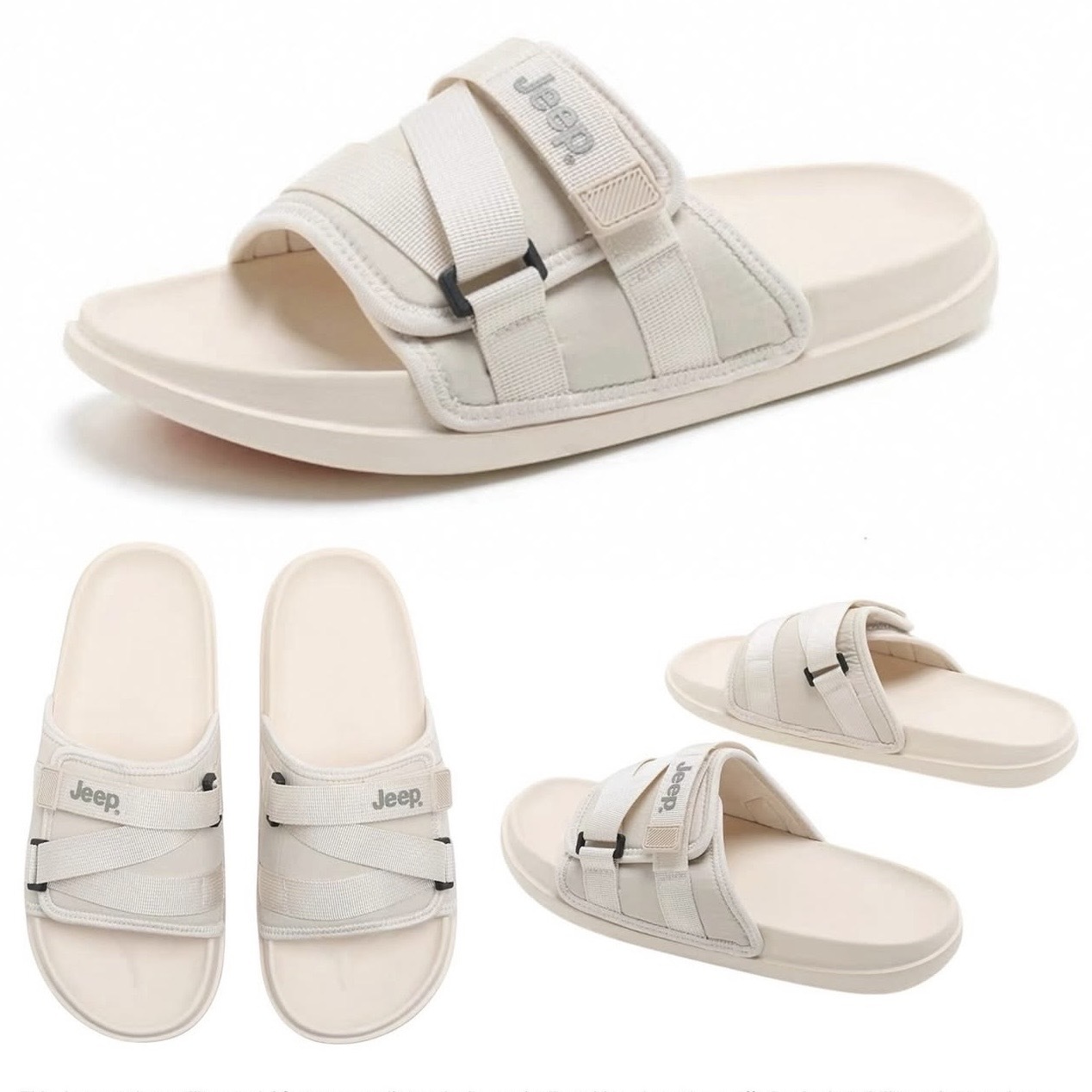 美國 JEEP 舒適百搭 防滑一字拖鞋