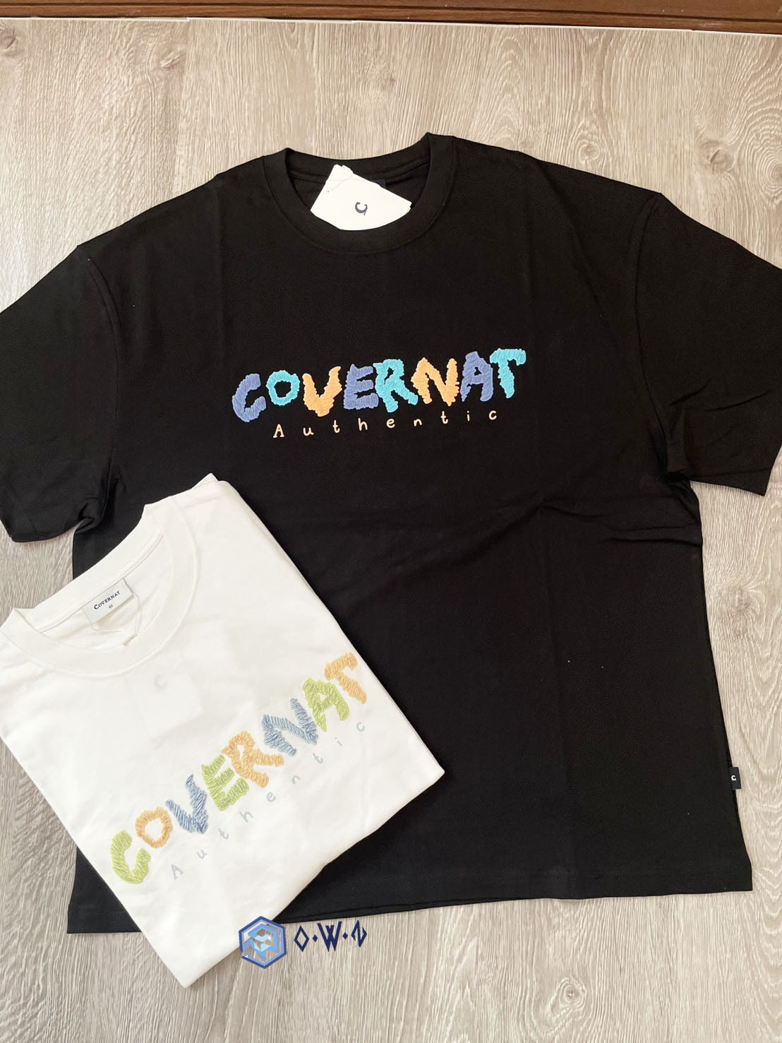 【OWN】Covernat 短袖上衣 塗鴉 經典 刺繡 厚磅 不分男女 黑色 白色