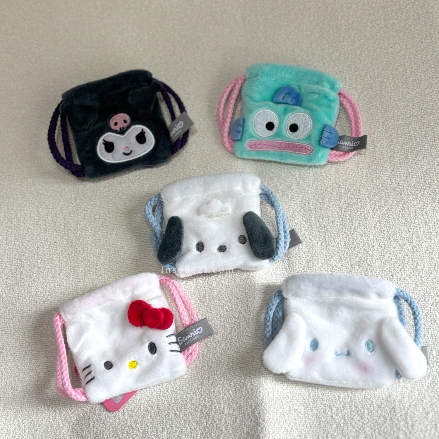 SANRIO 三麗鷗 迷你 小背包束口袋 耳機包 掛飾 收納 韓國限定 代購 HELLO KITTY/帕恰狗/醜魚漢頓/酷洛米/大耳狗