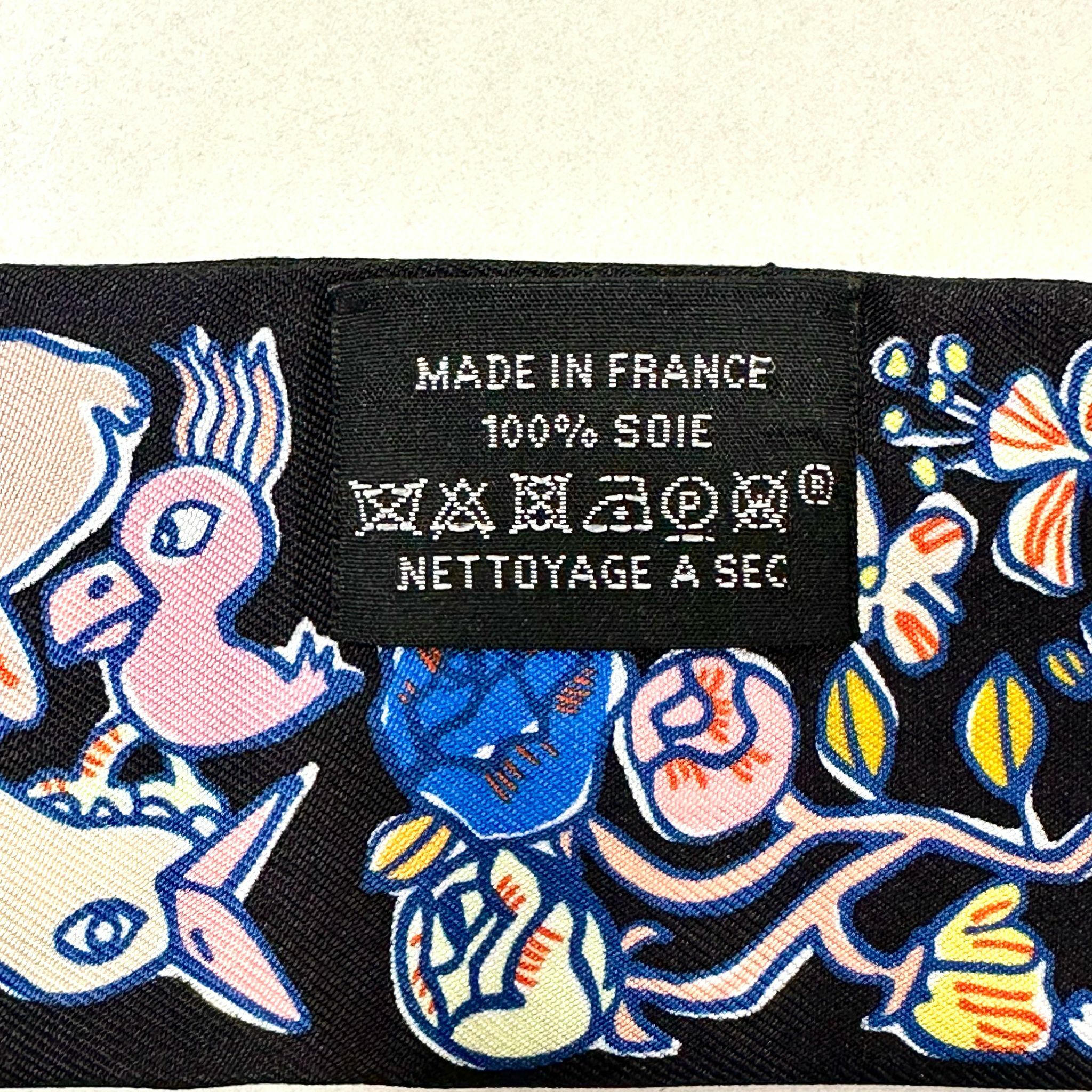 全新HERMES TWILLY H064007S 黑色/黃色/粉色 Mille et Un Lapins Twilly #BRAND NEW #香榭站正品