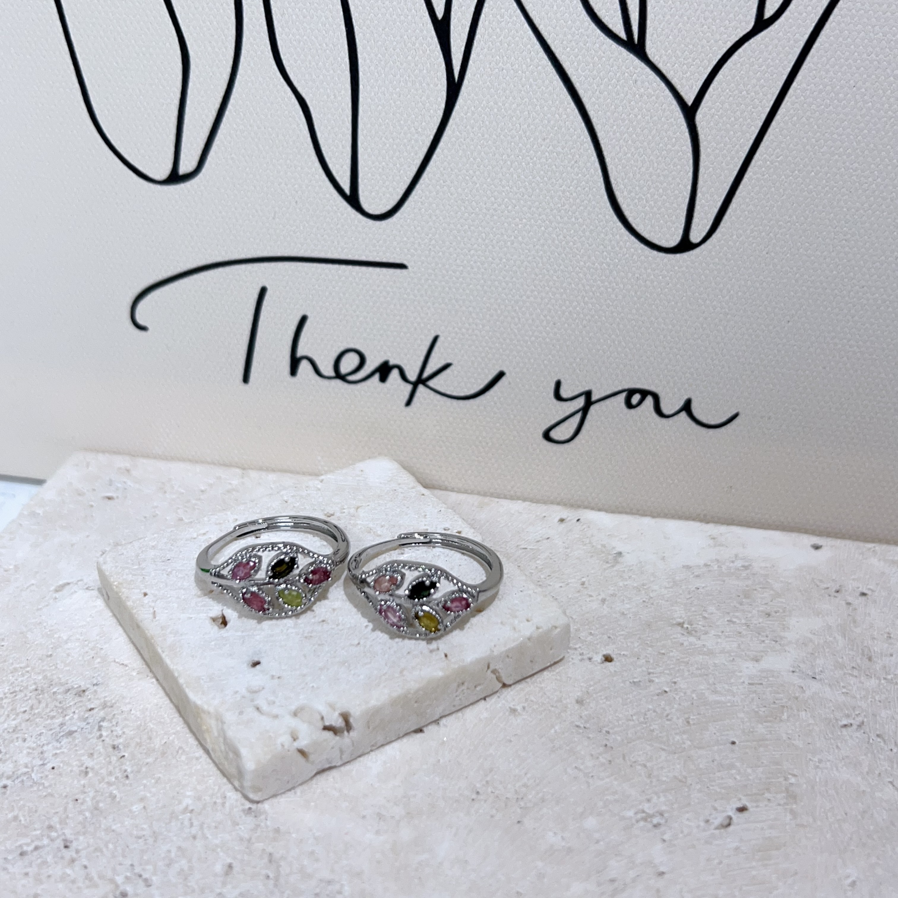 碧璽葉子造型戒指