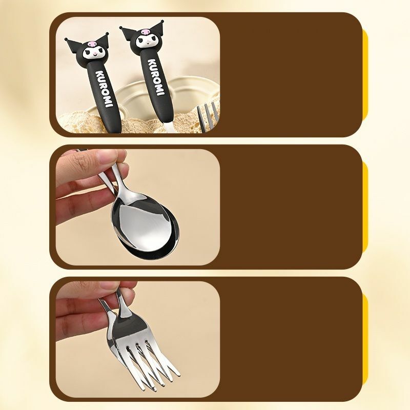 佻皮魔女 Sanrio |3D 不銹鋼叉子+湯匙 匙羹