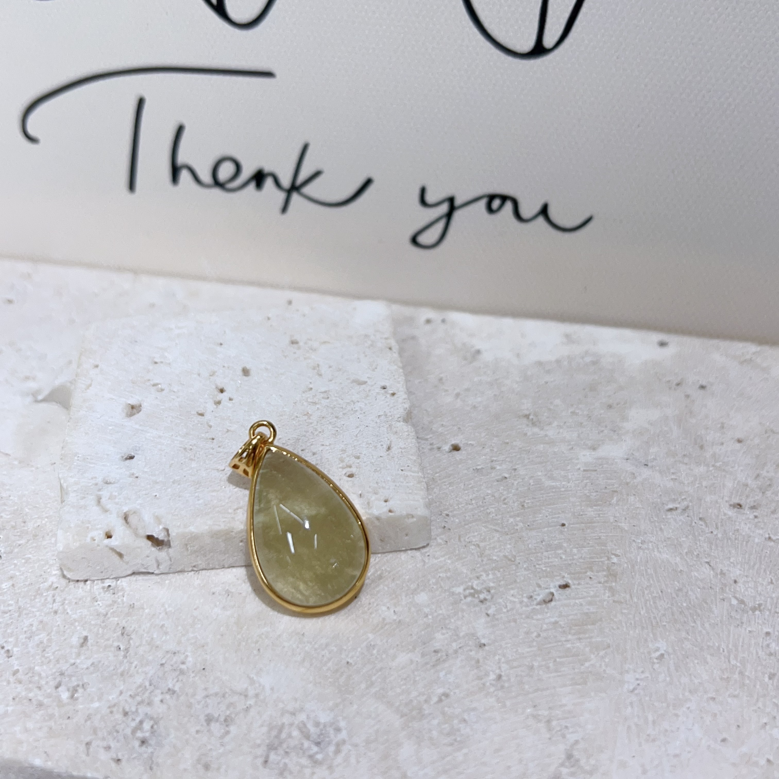 利比亞黃金隕石水滴形純銀吊墜(大)