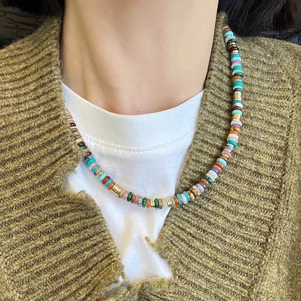 項鍊 串珠項鍊 天然石項鍊 閨蜜項鍊 歐美項鍊 韓國項鍊 粗項鍊 寶石項鍊 天然石串珠 小眾項鍊 高級飾品 禮物 243