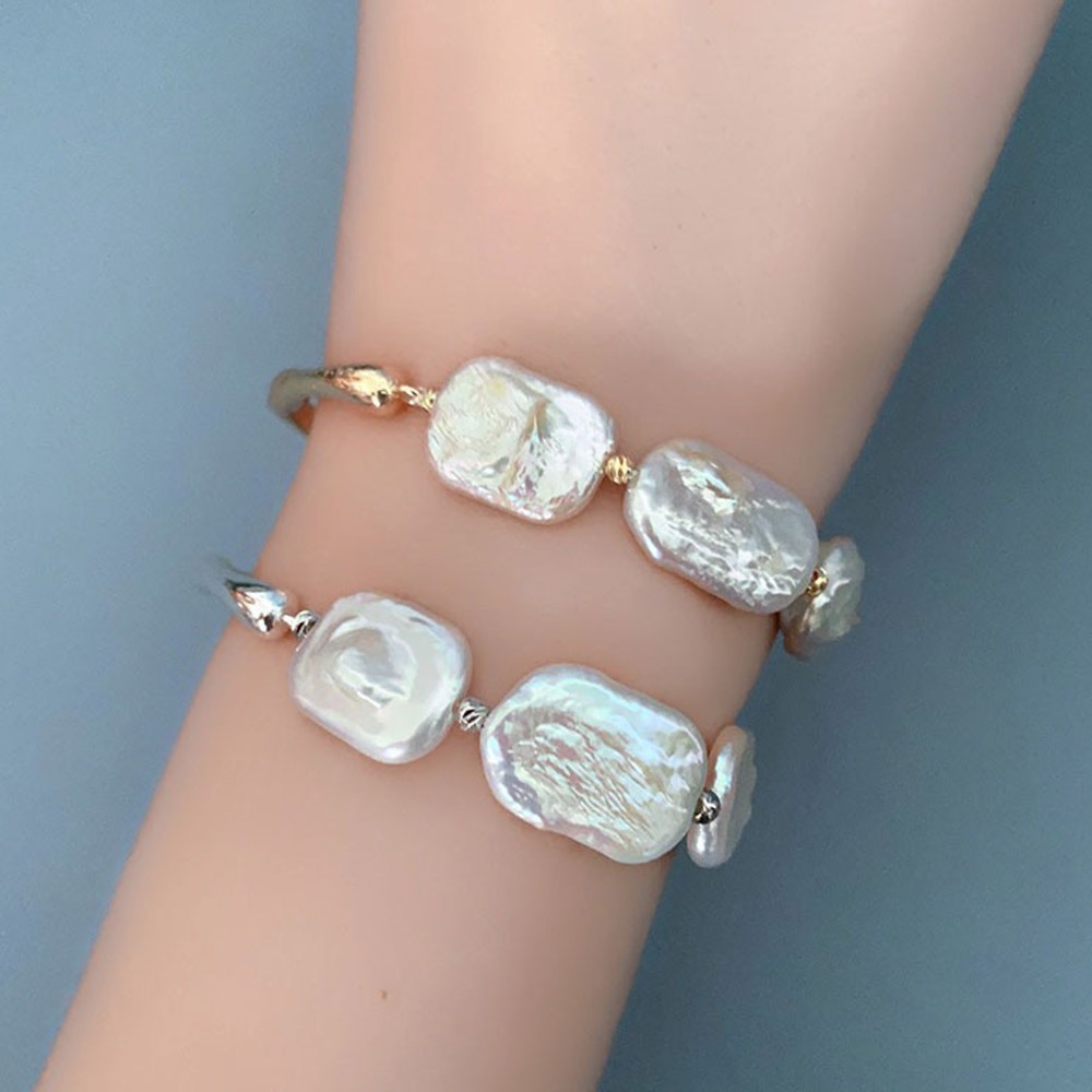 手鐲 手環 手鍊 純銀手環 珍珠手環 女生飾品 新娘飾品 純銀手鍊 半鐲 銀手環 法式手環 不規則手環 生日禮物 242