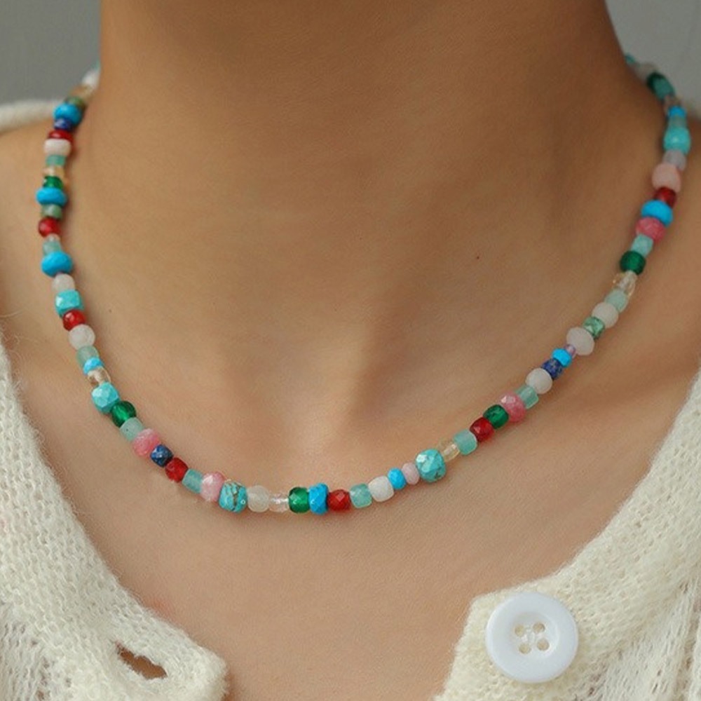 項鍊 串珠項鍊 水晶項鍊 鎖骨鏈 女生項鍊 閨蜜項鍊 韓國項鍊 歐美項鍊 藍色項鍊 寶石項鍊 小眾項鍊 生日禮物 229