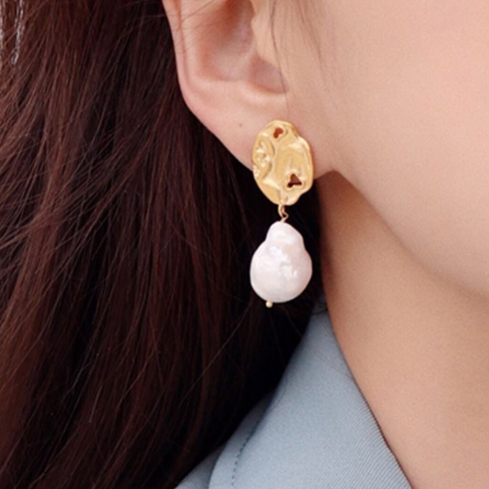 耳環 天然珍珠耳環 復古耳環 新娘耳環 浮誇耳環 歐美耳環 小香風耳環 個性耳環 日系耳環 銀針耳環 女生禮物 044