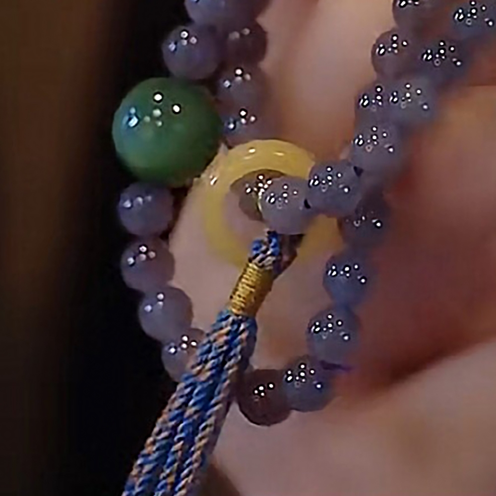 手鍊 串珠手鍊 手串 玉手鍊 和田玉 佛珠手鍊 紫羅蘭手鐲 雙圈手鏈 蜜蠟佛珠 平安手鍊 小眾手鍊 生日禮物 024