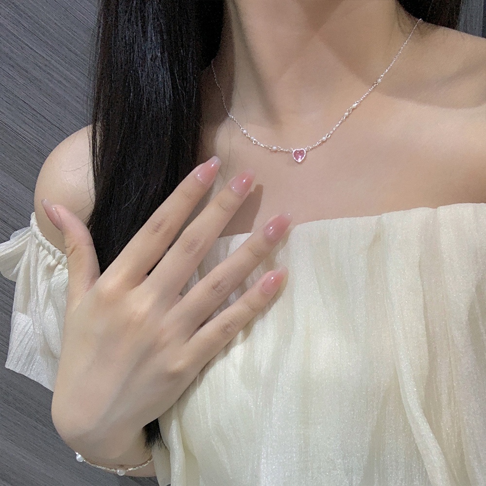 項鍊 純銀項鍊 愛心項鍊 銀項鍊 珍珠項鍊 鎖骨項鍊 韓國項鍊 可愛項鍊 閨蜜項鍊 小眾項鍊 百搭項鍊 女生禮物 217