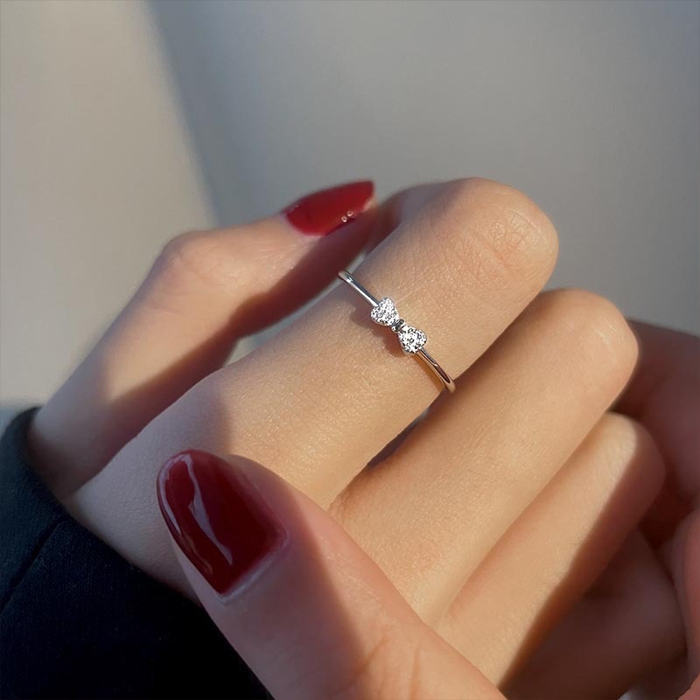 戒指 女生飾品 純銀戒指 蝴蝶結戒指 銀戒指 指環 個性戒指 可愛戒指 韓國戒指 日系戒指 閨蜜戒指 ins戒指 089