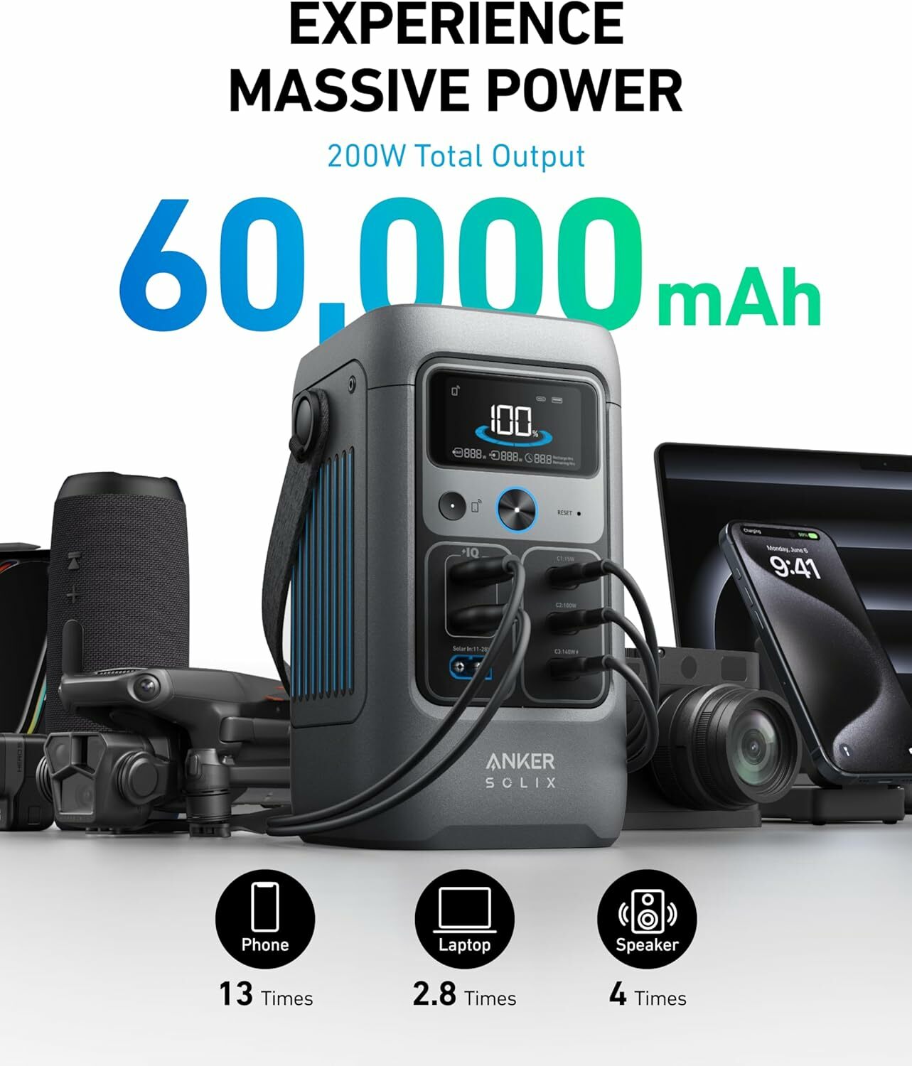 新品未使用　Anker solix c200 DC Anker Solix C200 DC Portable Power Station ポータブル電源