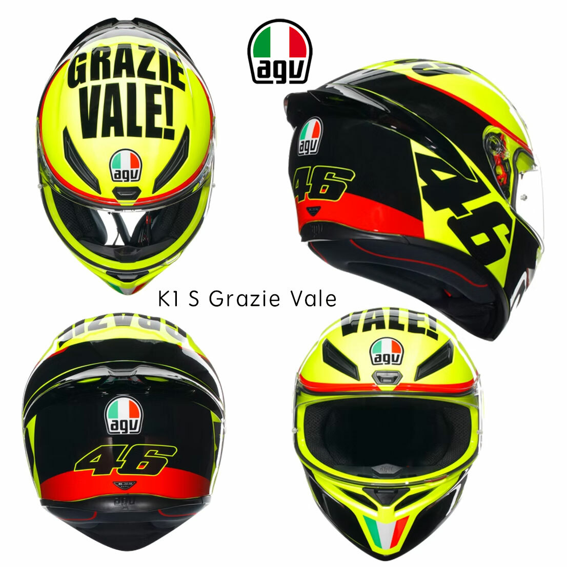 AGV K1S Grazie Vale VR46聯名彩繪 全罩安全帽
