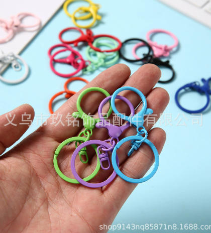 喷漆锌合金钥匙扣 随机颜色 一套5个