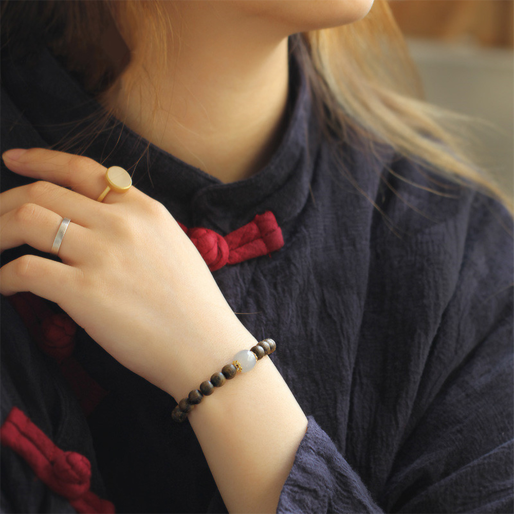 老蜜蠟手珠 蜜蠟手鍊 手鍊串珠 和田玉手珠 招財手鍊 天然沉香 手珠 手串 首飾 佛珠 避邪手鍊 手串配件 送禮 004