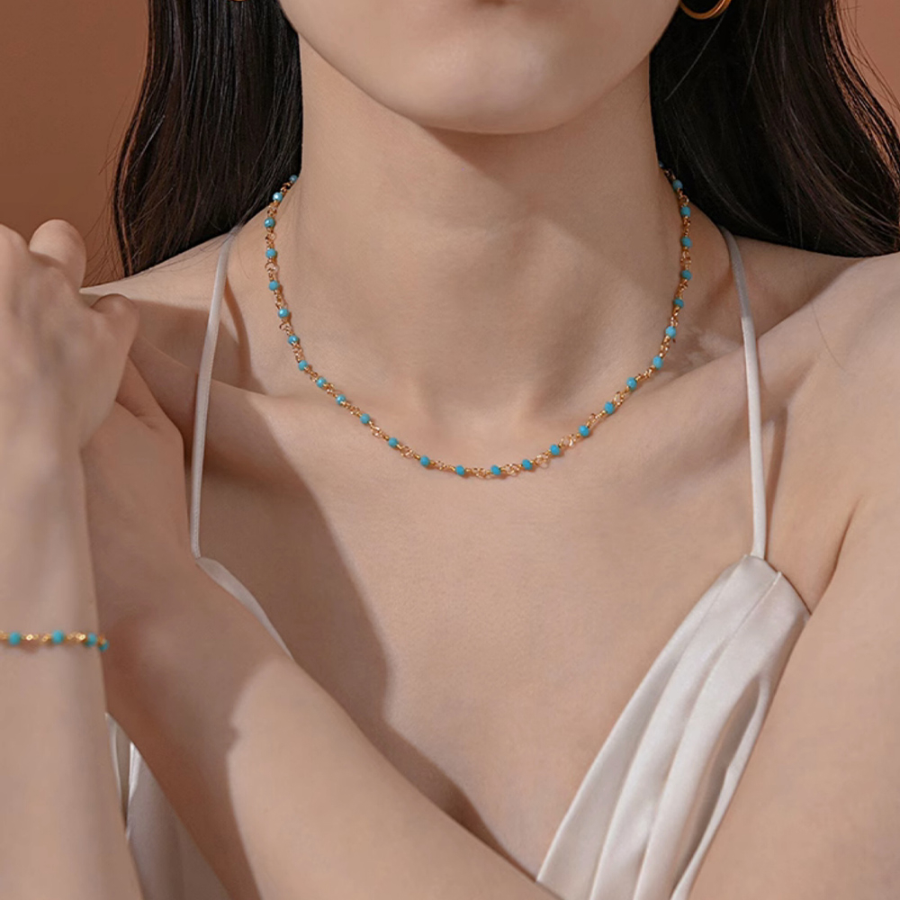 女生項鍊 水晶項鍊 鍍金項鍊 頸鍊 choker 鎖骨鍊 疊戴項鍊 閨蜜項鍊 韓國項鍊 小香項鍊 Y2K項鍊 100