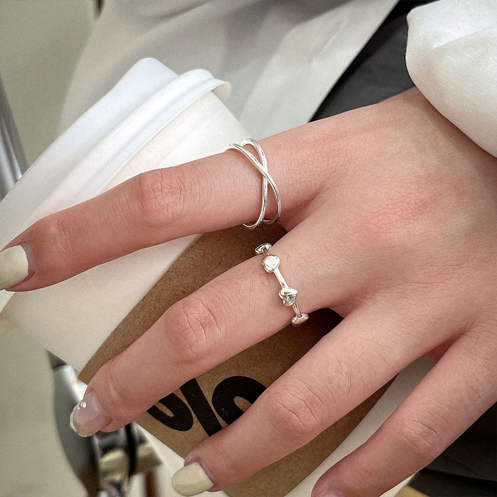 戒指 純銀 可調戒指 女戒 愛心戒指 戒指純銀女 戒指組 可調式戒指 復古戒指 女生戒指 戒指韓版 韓國 033 034