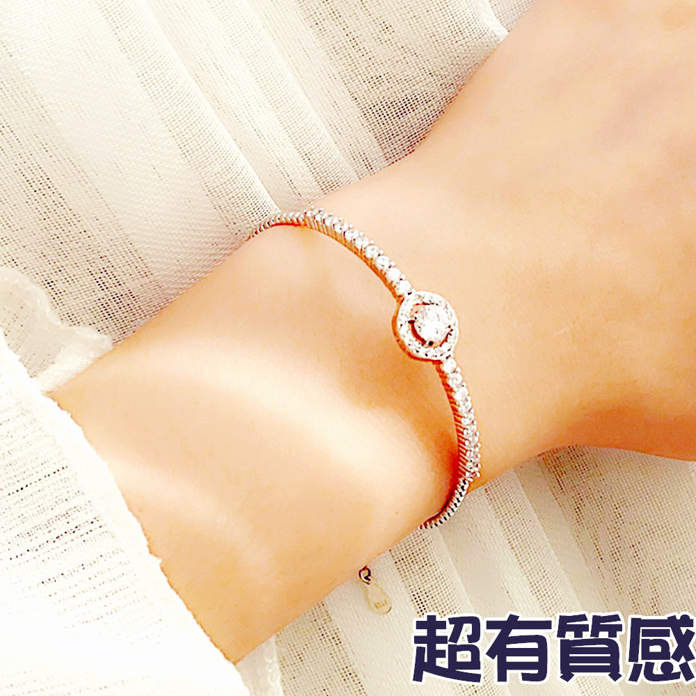 純銀手鐲 手環 銀手鐲 仿真鑽石手鐲 純銀手環 飾品 手飾 韓國飾品 女孩禮物 女朋友生日禮物 新娘飾品 053
