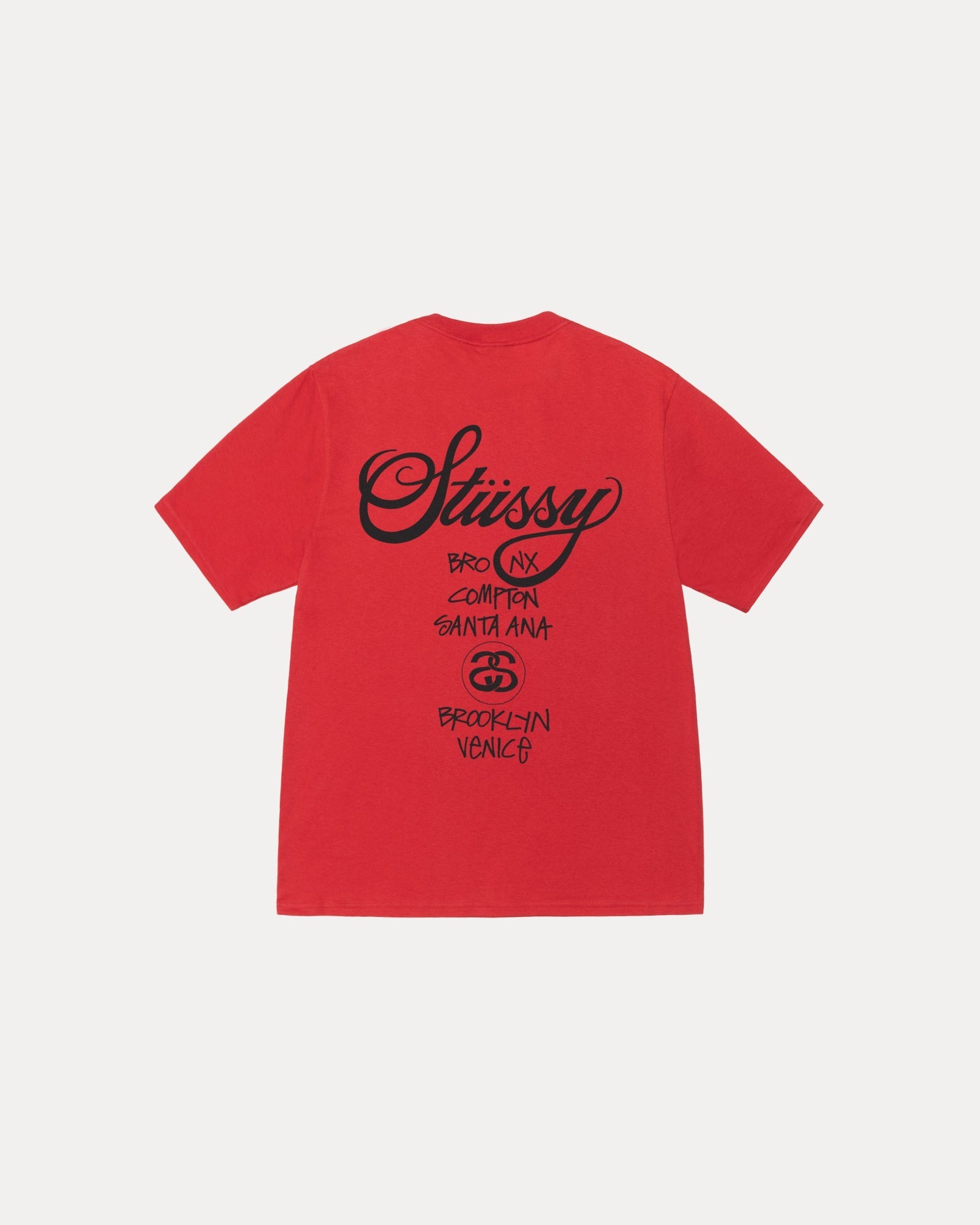 STUSSY SS25 WORLD TOUR TEE CAYENNE