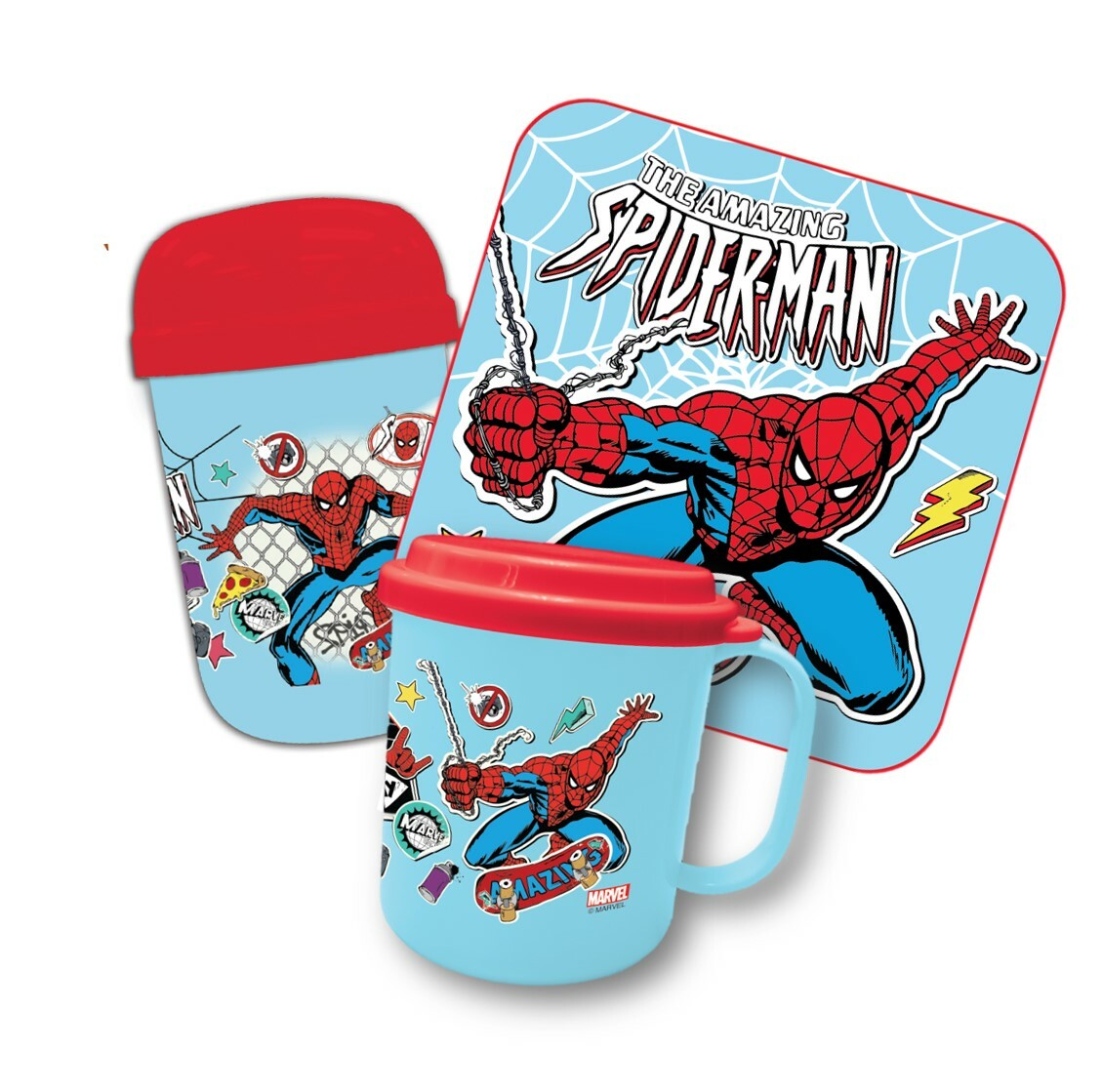 蜘蛛俠 - MARVEL- 兒童餐具套裝(水杯+毛巾)