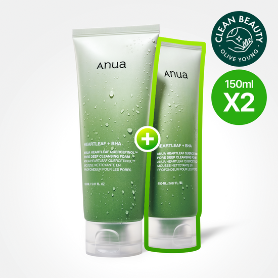 Anua Heartleaf Quercetinol™ Pore Deep Cleansing Foam 150ml [Olive Young Double Planning Set]