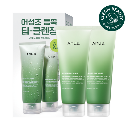 Anua Heartleaf Quercetinol™ Pore Deep Cleansing Foam 150ml [Olive Young Double Planning Set]