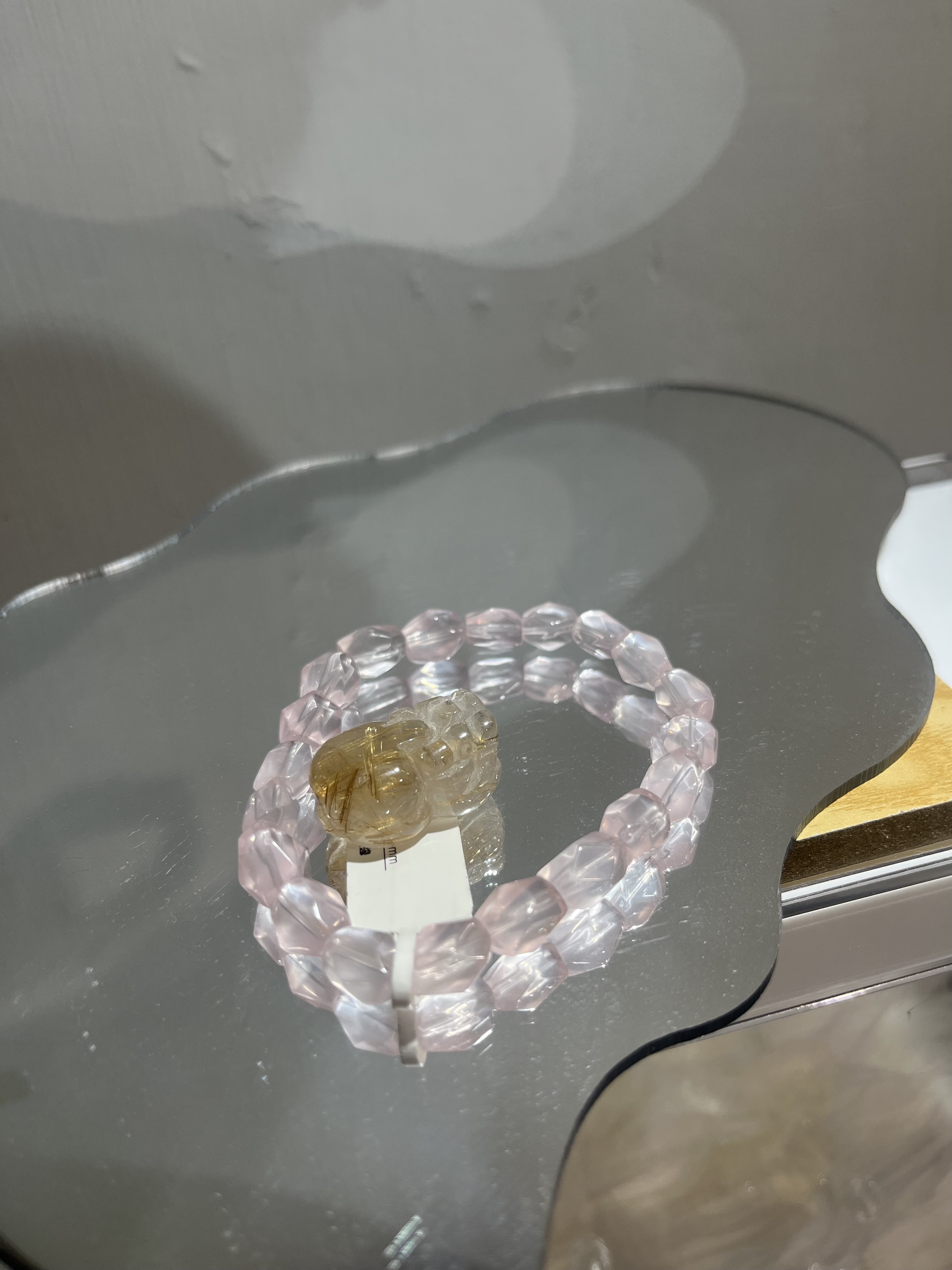 粉晶手鏈及金髮晶擺件套裝