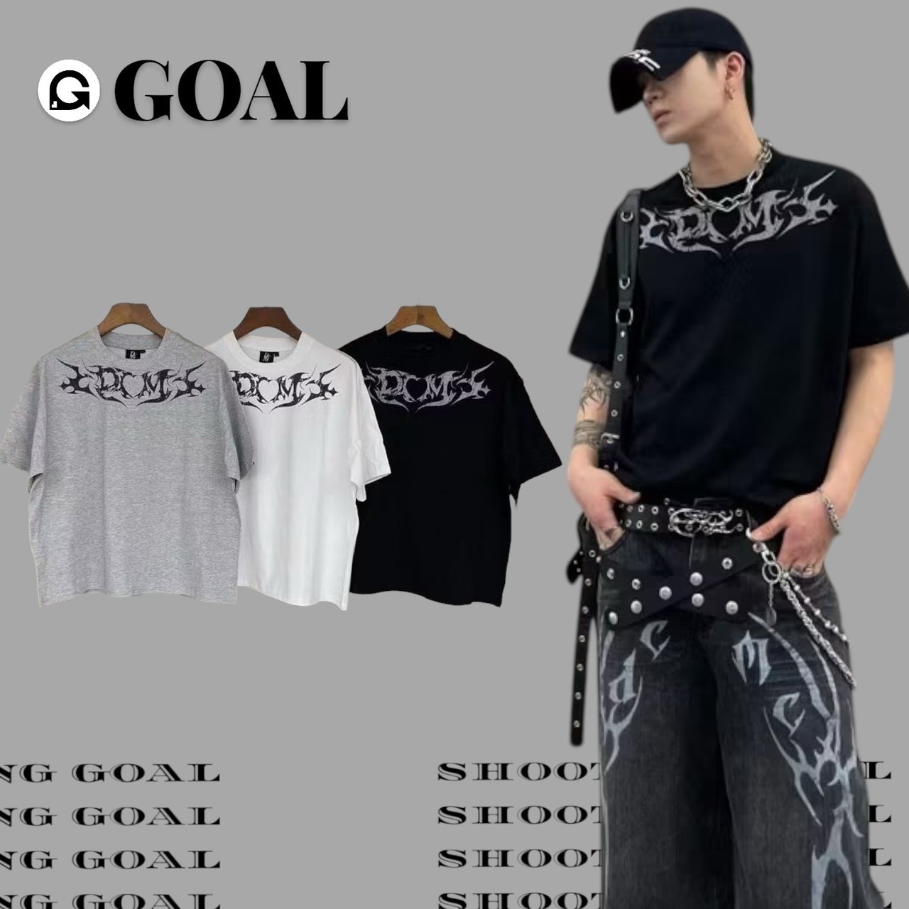 (GOAL) DISCERNMENT DCM 上領爆裂紋 BOXY 短寬版型 短T 888 DCM-T014