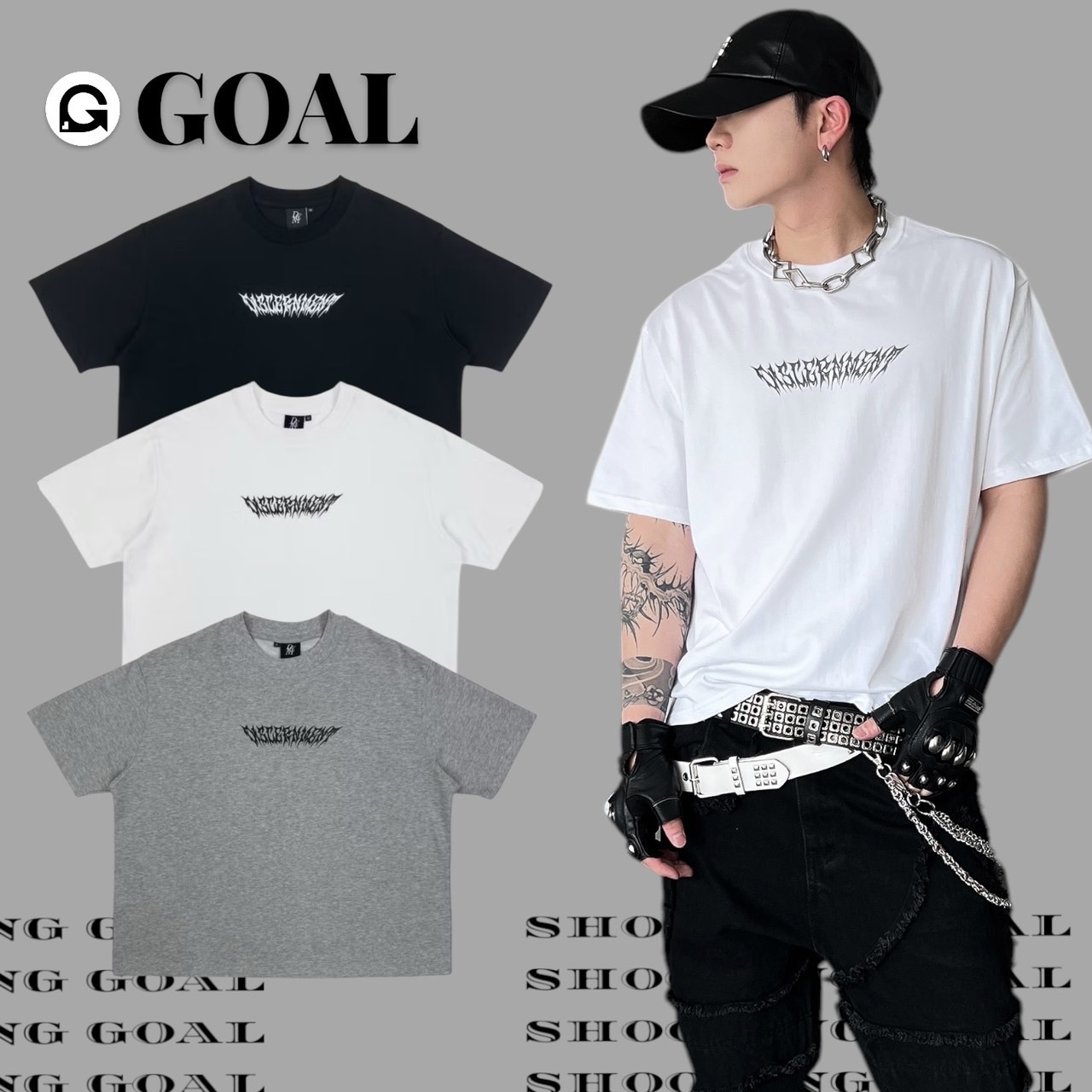 (GOAL) DCM 歌德字體 荊棘 BOXY 短寬版型 171 短T