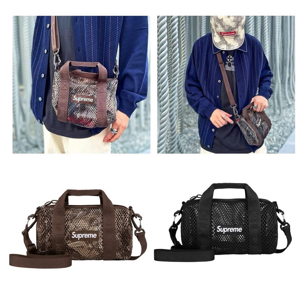 未使用 Supreme Mesh Mini Duffle Bag 2025ss Supreme Mesh Mini Duffle Bag (SS25) - $48