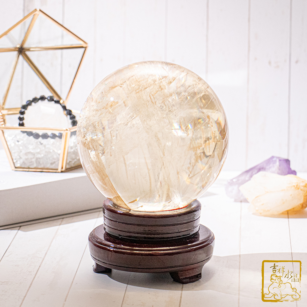 頂級黃冰洲石球 12.7cm 財富之石