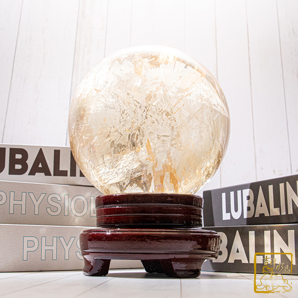 頂級黃冰洲石球 12.7cm 財富之石