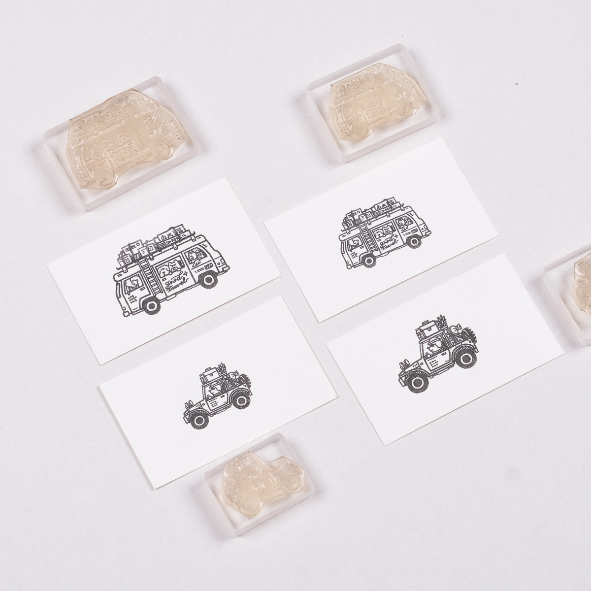 旅行 動物小車06 膠版印章/一分之一工作室/臺灣