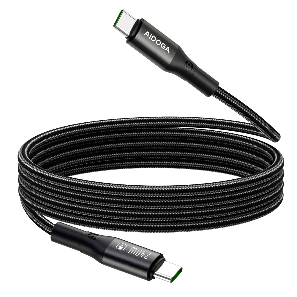 AIDOGA 艾迪伽 240W 雙Type-C/PD3.1充電線傳輸線編織快充線 爵士系列 2M