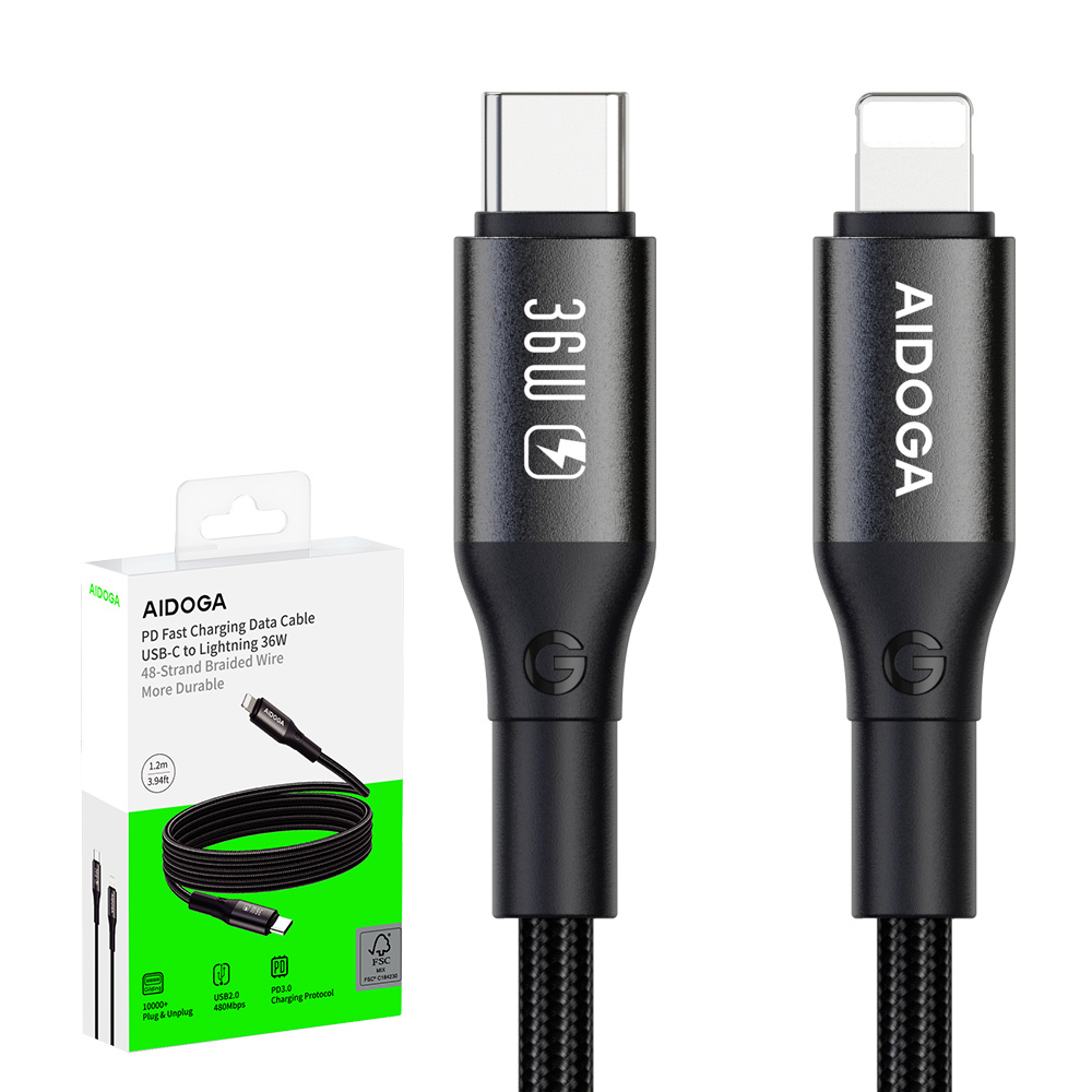 AIDOGA 艾迪伽 PD/Lightning/Type-C/iPhone充電線傳輸線快充線 36W 爵士系列 1.2M