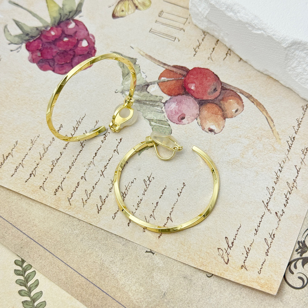 細緻旋繞長圈耳圈 耳夾