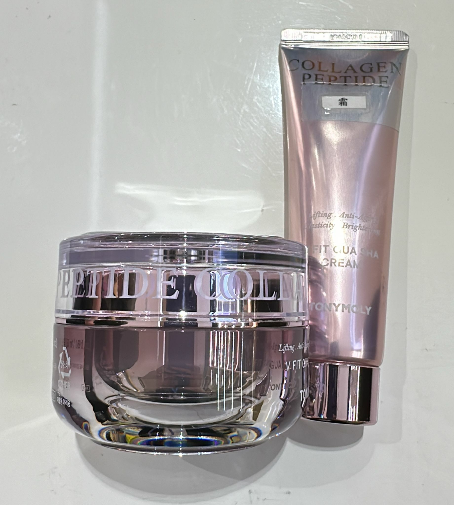 KE1111 Tony moly   膠原蛋白勝肽V面刮痧面霜套盒  送五片蝸牛面膜