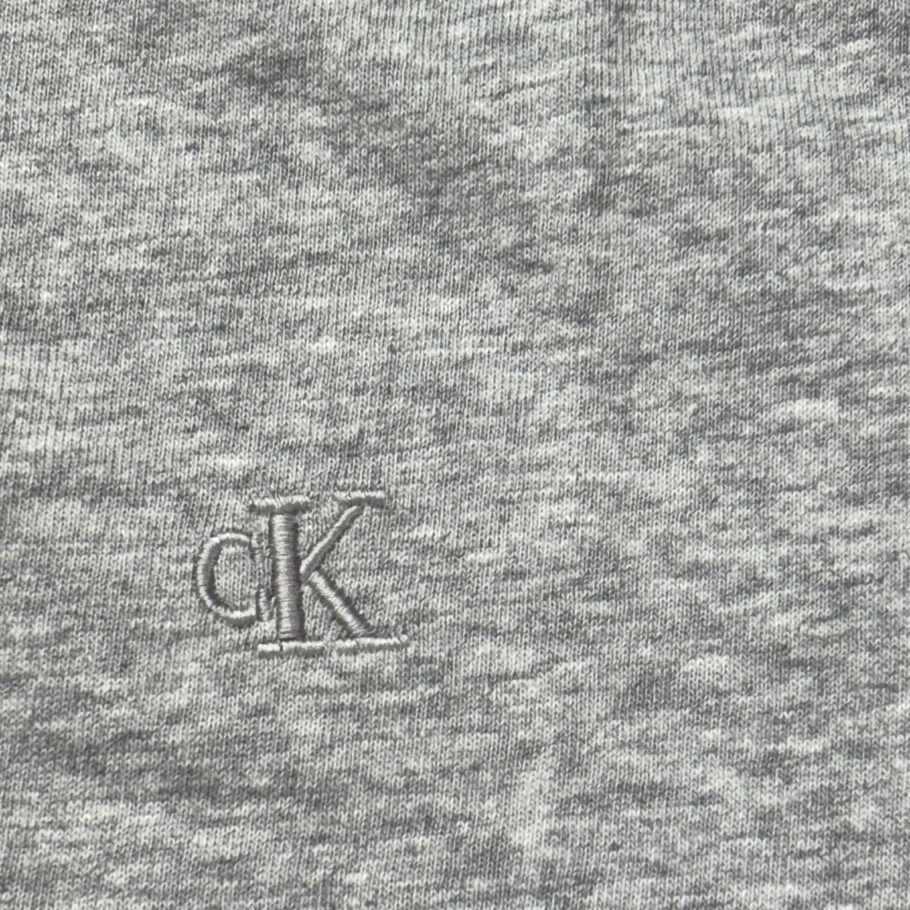 Calvin Klein 純色小刺繡LOGO短袖 黑/灰