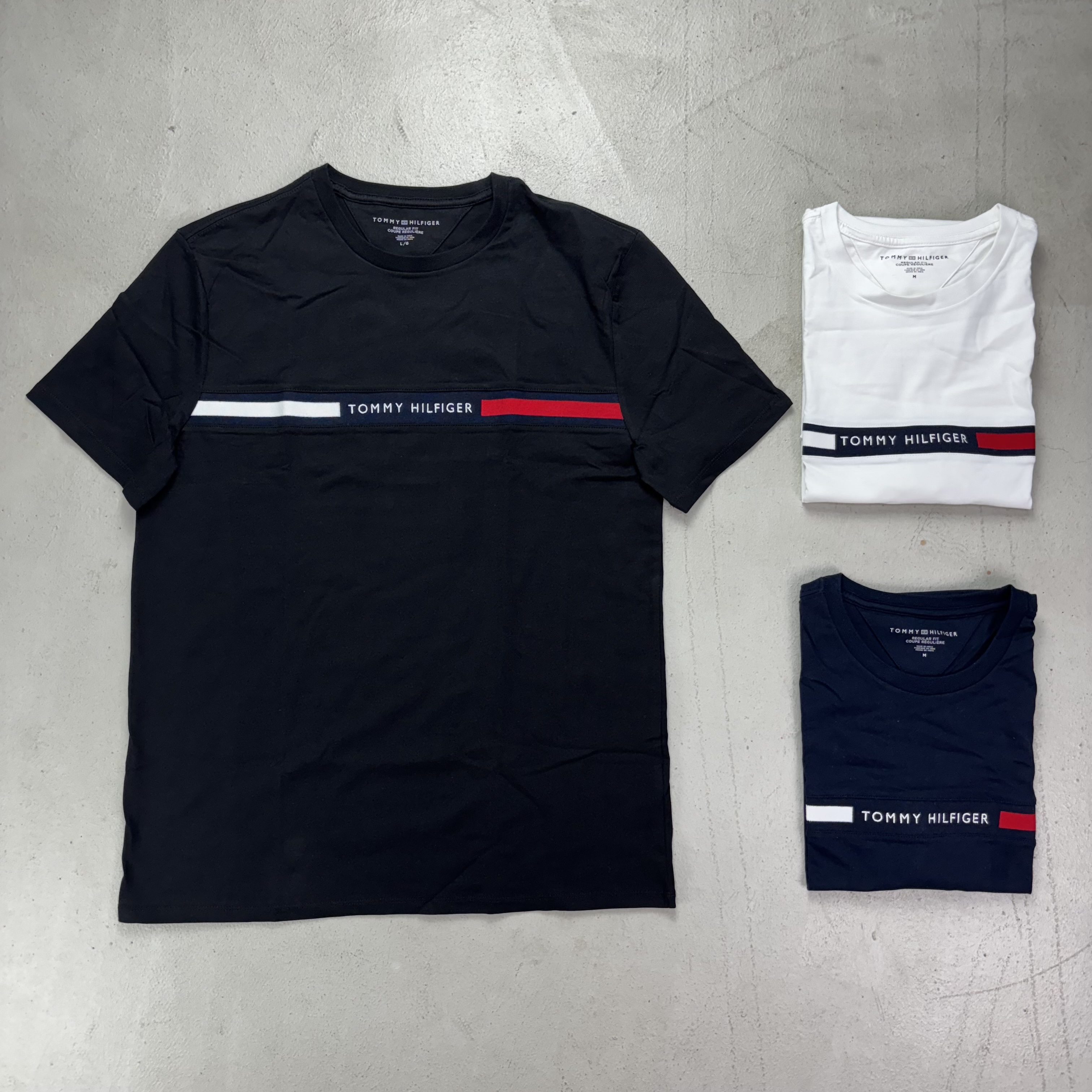 Tommy Hilfiger 織帶刺繡LOGO短袖 黑/白/藍